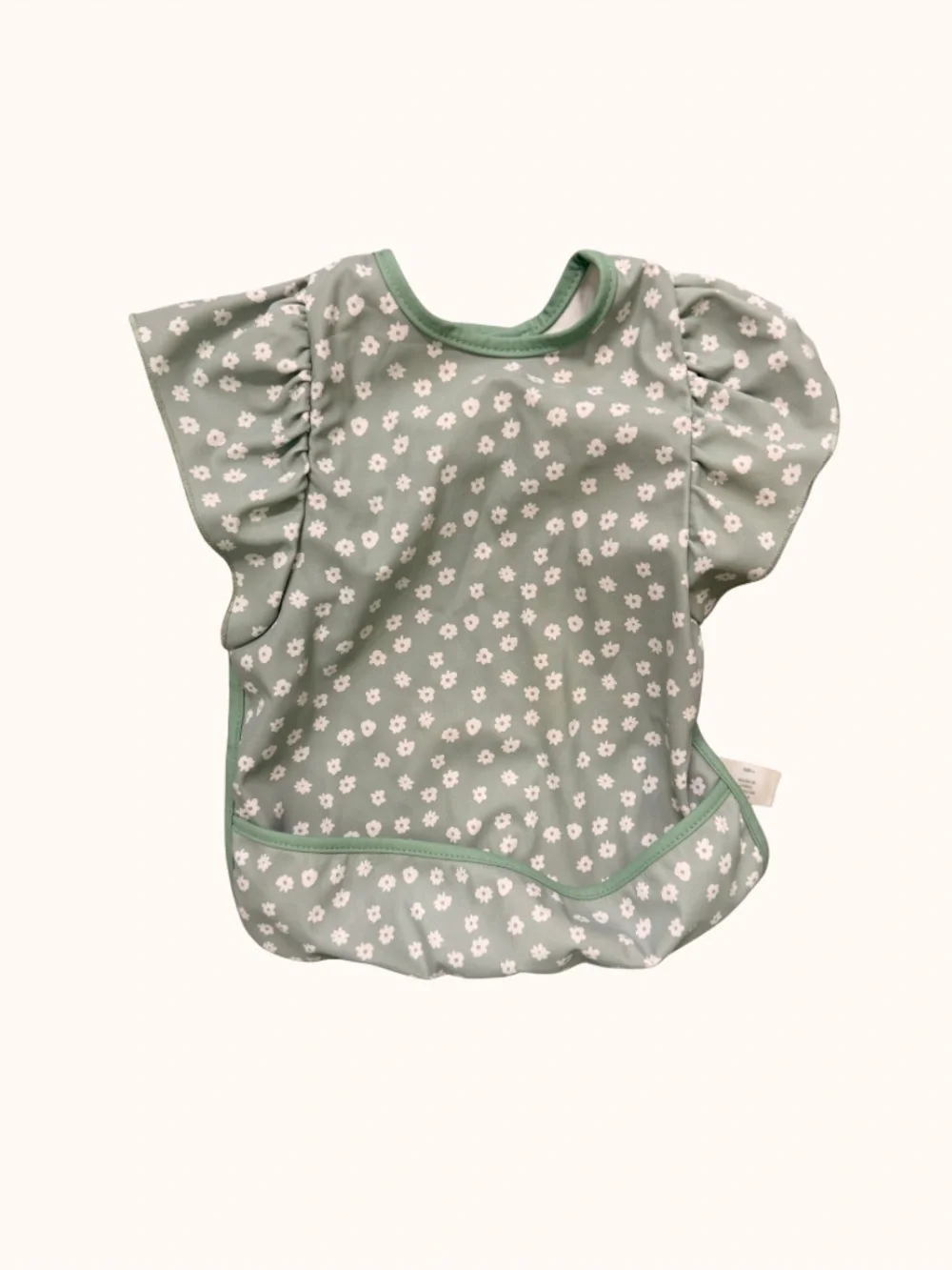 cloud island Silicone Bib Set in Green, Gray, White with Lemon Print